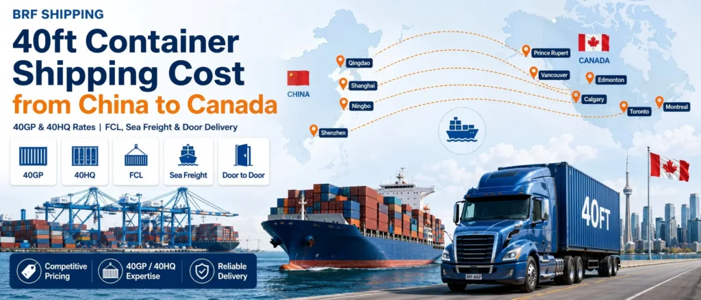 40ft Container Shipping Cost from China to Canada