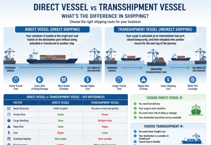 Direct vs Transshipment Vessel Explained Shipping Guide