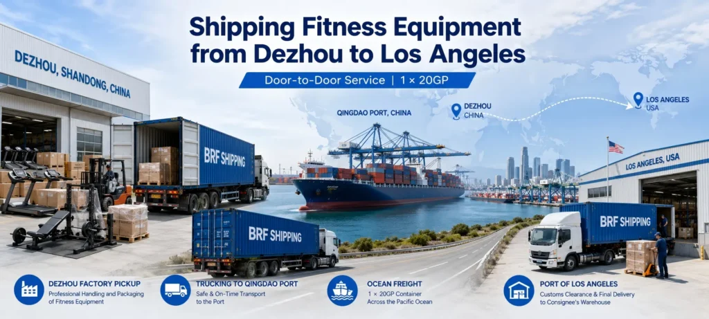 Shipping Fitness Equipment from Dezhou, China to Los Angeles – 20GP Door-to-Door Case Study