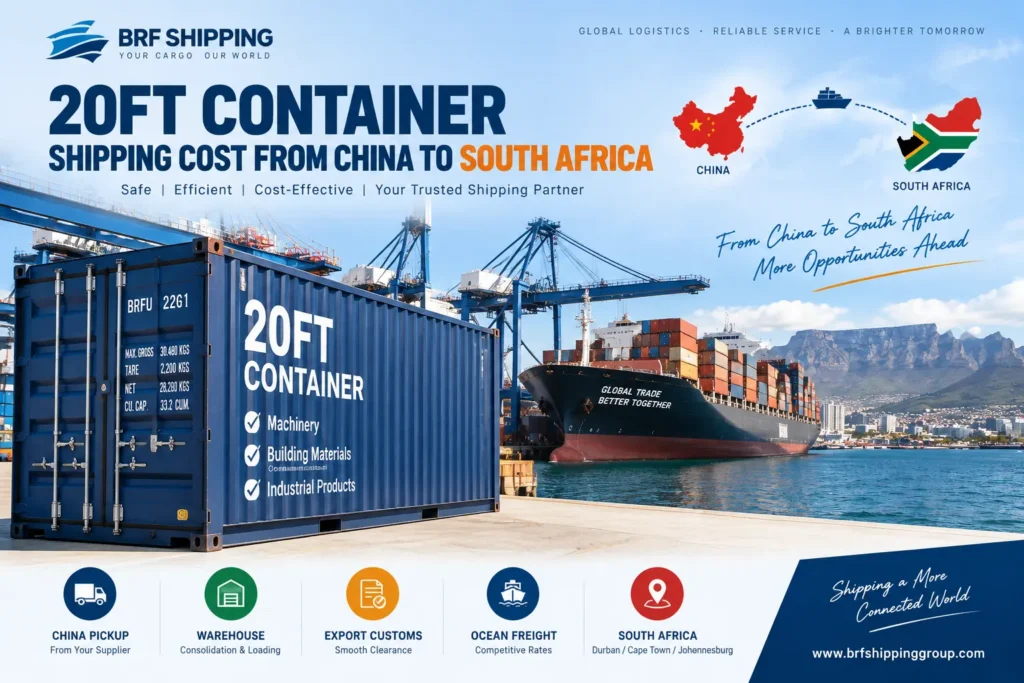 20ft Container Shipping Quote from China to South Africa