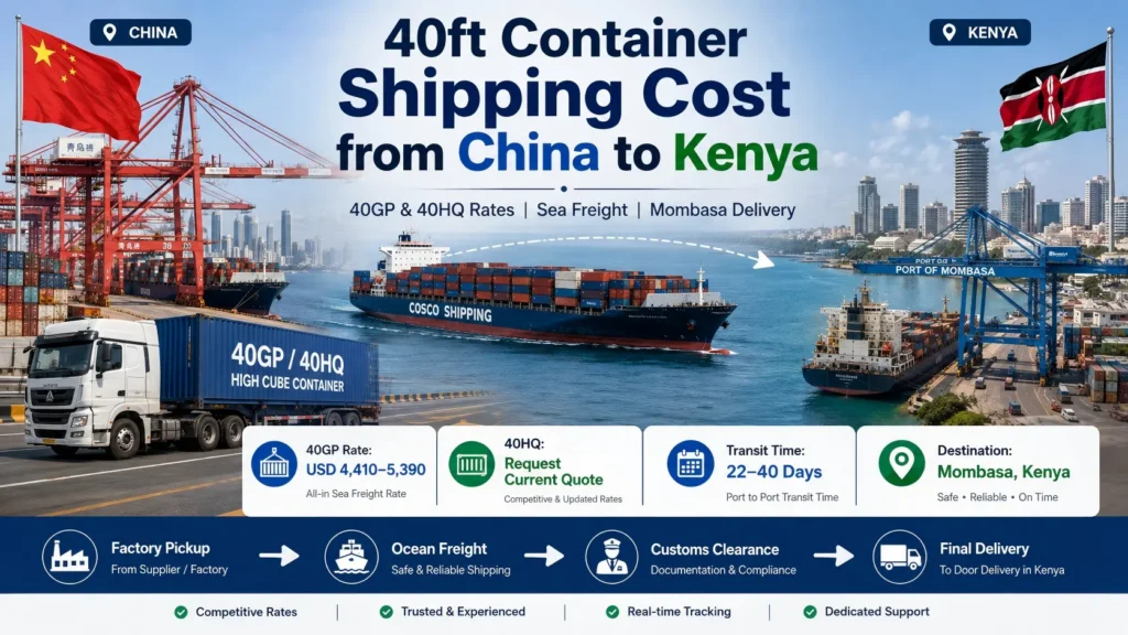 40ft Container Shipping Cost from China to Kenya