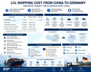 LCL Shipping Cost from China to Germany CBM Rates, Transit Time & Door Delivery