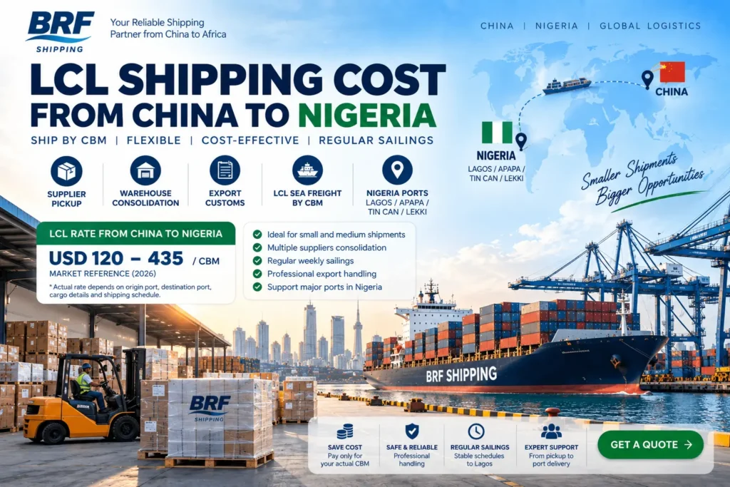 LCL Shipping Cost from China to Nigeria