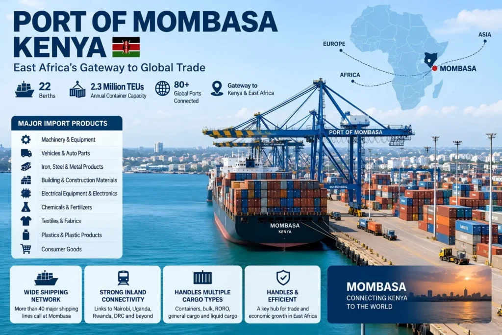 Port of Mombasa, Kenya Major Imports, Shipping Lines & Fast China Services