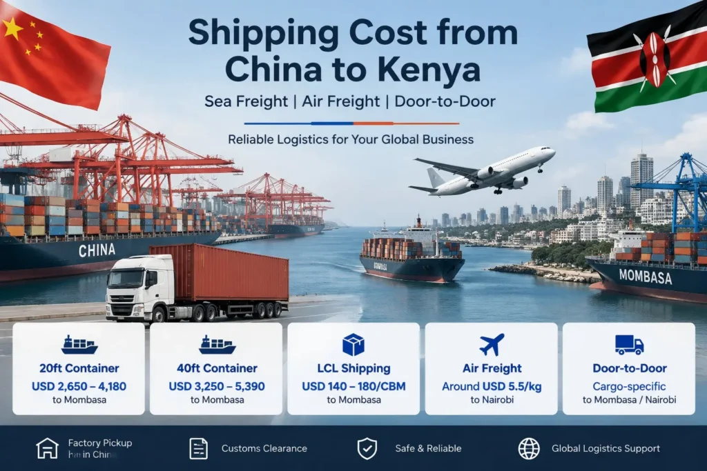Shipping Cost from China to Kenya Sea Freight, Air Freight & Door-to-Door Rates 2026