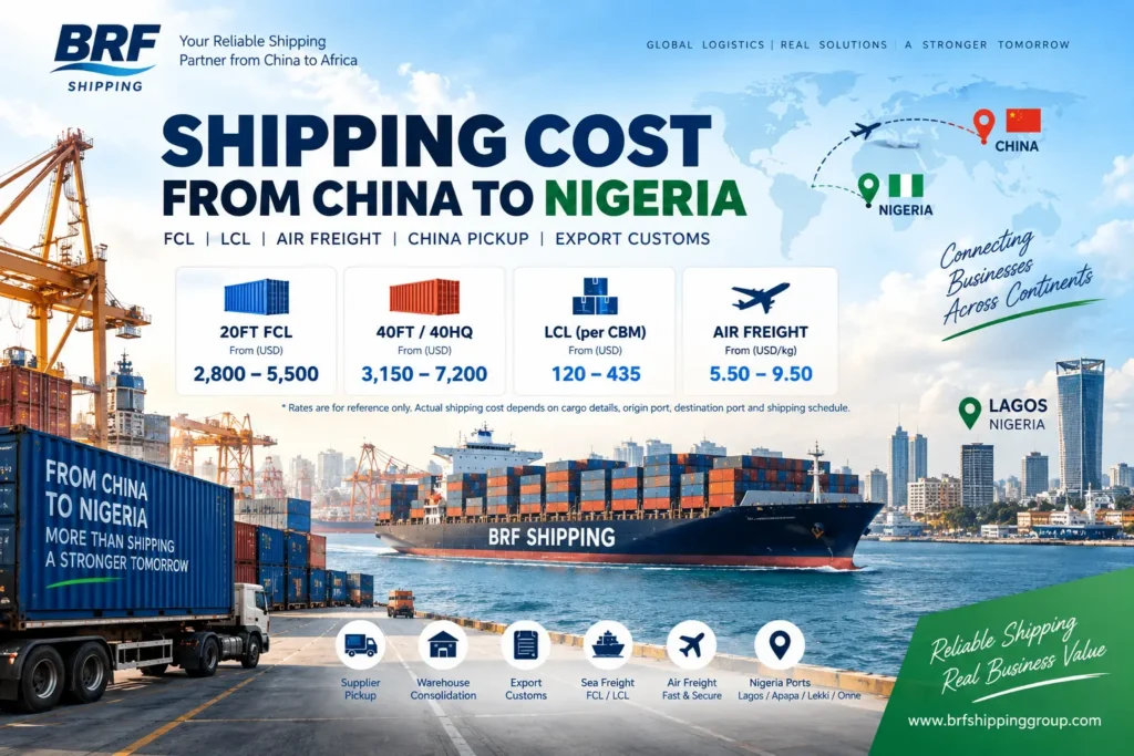 Shipping Cost from China to Nigeria